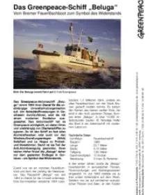Das Greenpeace-Schiff "Beluga"