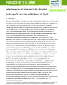 Positionspapier Greenpeace & BN: Anforderungen an den Bürgerwald im 21. Jahrhundert