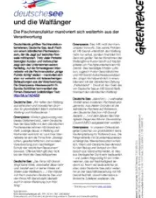 Gegenüberstellung: Greenpeace und Deutsche See
