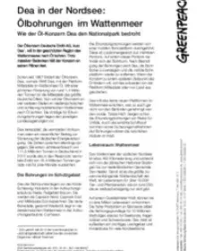 Factsheet: Ölbohrungen im Wattenmeer
