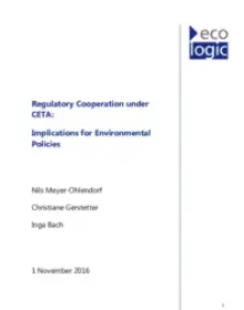 Studie: Regulatorische Kooperation unter CETA