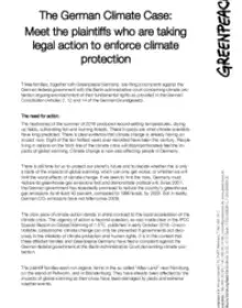 The German Climate Case: The Plaintiffs