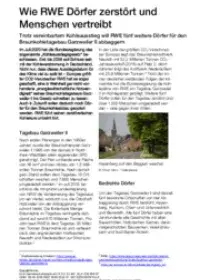 Factsheet: Wie RWE Dörfer zerstört und Menschen vertreibt