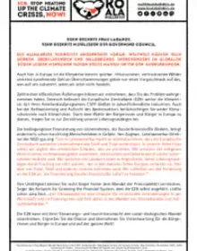 Offener Brief an die Europäische Zentralbank