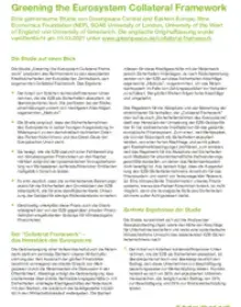 Deutsche Zusammenfassung Studie "Greening the Eurosystem Collateral Framework"