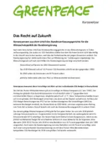 Kurzanalyse Zweite Klimaklage: Recht auf Zukunft