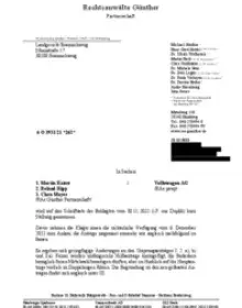 Stellungnahme VW-Erwiderung (Triplik) Klage Mayer/Kaiser/Hipp