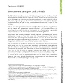 Erneuerbare Energien und E-Fuels – Faktenpapier