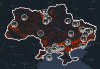 Karte mit Umweltschäden in der Ukraine